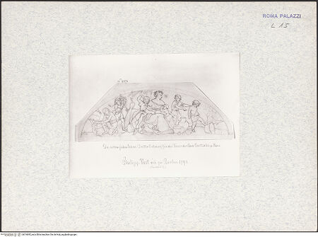 Vorderseite von Städelsches Kunstinstitut und Städtische Galerie? [https://www.deutsche-digitale-bibliothek.de/content/lizenzen/rv-ez/] Die sieben fetten Jahre (Lunette), dritter Entwurf - , bh316892_recto. Foto.