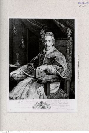 Vorderseite von Landesbildstelle Rheinland [http://creativecommons.org/publicdomain/mark/1.0/] Porträt Papst Clemens IX. (Rospigliosi) - , bh317624. Foto.