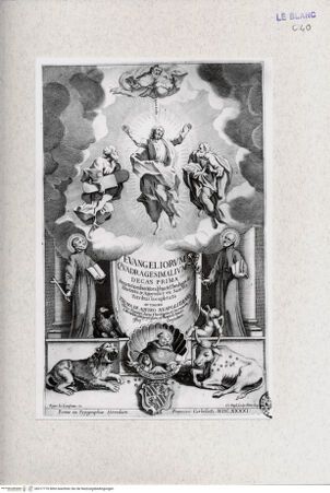 Vorderseite von Landesbildstelle Rheinland [http://creativecommons.org/publicdomain/mark/1.0/] Titelblatt von Evangeliorum Quadragesimalium... Rom 1641 - , bh317770. Foto.