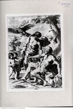 Vorderseite von Landesbildstelle Rheinland [http://creativecommons.org/publicdomain/mark/1.0/] Jupiter, der Saturn aus den Fesseln befreit und ihm die Herrschaft anbietet - , bh317806. Foto.