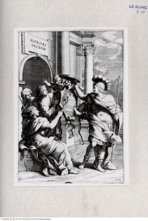 Vorderseite von Landesbildstelle Rheinland [http://creativecommons.org/publicdomain/mark/1.0/] "Honori Sacrum" - Allegorie mit dem Wappen des Kardinals Stefano Durazzo - , bh317807. Foto.