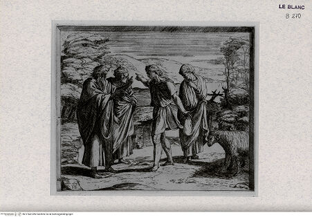 Vorderseite von Landesbildstelle Rheinland [http://creativecommons.org/publicdomain/mark/1.0/] Serie der biblischen Geschichten nach den Fresken der Loggien des VatikansDie Übereinkunft Jakobs mit Laban - B. 23 - , bh317842. Foto.