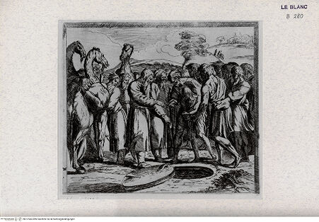 Vorderseite von Landesbildstelle Rheinland [http://creativecommons.org/publicdomain/mark/1.0/] Serie der biblischen Geschichten nach den Fresken der Loggien des VatikansJoseph wird von seinen Brüdern verkauft - Bl. 26 - , bh317845. Foto.