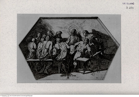 Vorderseite von Landesbildstelle Rheinland [http://creativecommons.org/publicdomain/mark/1.0/] Serie der biblischen Geschichten nach den Fresken der Loggien des VatikansDas letzte Abendmahl - B. 52 - , bh317874. Foto.