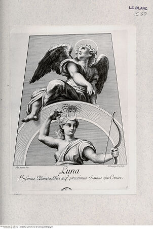 Vorderseite von Landesbildstelle Rheinland [http://creativecommons.org/publicdomain/mark/1.0/] Stichserie nach den Fresken der Chigi-Kapelle in Santa Maria del PopoloLuna - Bl. 8 - , bh317938. Foto.