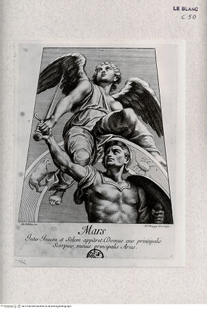 Vorderseite von Landesbildstelle Rheinland [http://creativecommons.org/publicdomain/mark/1.0/] Stichserie nach den Fresken der Chigi-Kapelle in Santa Maria del PopoloMars - Bl. 4 - , bh317940. Foto.