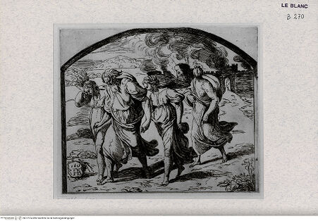 Vorderseite von Landesbildstelle Rheinland [http://creativecommons.org/publicdomain/mark/1.0/] Serie der biblischen Geschichten nach den Fresken der Loggien des VatikansDie Flucht aus Sodom - B. 16 - , bh317974. Foto.