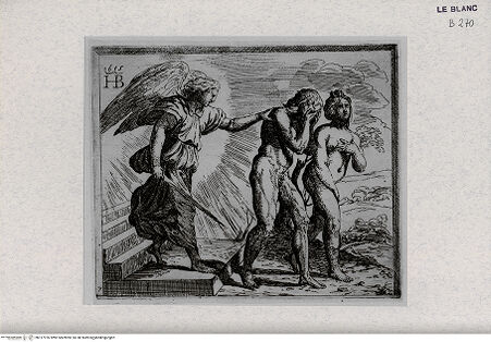 Vorderseite von Landesbildstelle Rheinland [http://creativecommons.org/publicdomain/mark/1.0/] Serie der biblischen Geschichten nach den Fresken der Loggien des VatikansVertreibung aus dem Paradies - B. 7 - , bh317976. Foto.