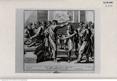 Vorderseite von Landesbildstelle Rheinland [http://creativecommons.org/publicdomain/mark/1.0/] "Imagines Veteris ac Novi Testamenti", Serie der biblischen Geschichten nach der "Bibel Rafaels"Salbung Davids - Bl. 41 - , bh318021. Foto.