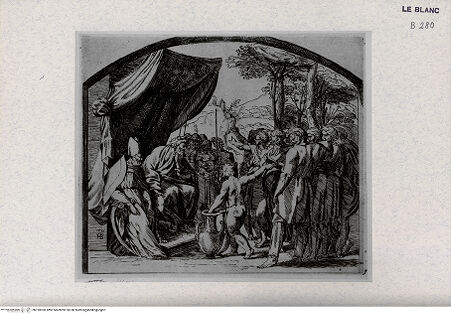 Vorderseite von Landesbildstelle Rheinland [http://creativecommons.org/publicdomain/mark/1.0/] Serie der biblischen Geschichten nach den Fresken der Loggien des VatikansDie Teilung des versprochenen Landes - Bl. 40 - , bh318030. Foto.