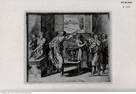 Vorderseite von Landesbildstelle Rheinland [http://creativecommons.org/publicdomain/mark/1.0/] Serie der biblischen Geschichten nach den Fresken der Loggien des VatikansSalbung Davids - B. 41 - , bh318031. Foto.