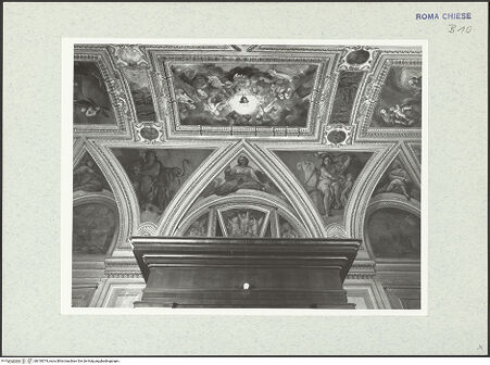 Vorderseite von ICCD [https://www.deutsche-digitale-bibliothek.de/content/lizenzen/rv-ez/] Szenen aus der Vita des heiligen Franz Xaver; Propheten und Sibyllen - Ausschnitt, bh318374_recto. Foto.