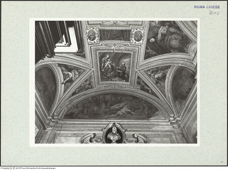 Vorderseite von ICCD [https://www.deutsche-digitale-bibliothek.de/content/lizenzen/rv-ez/] Szenen aus der Vita des heiligen Franz Xaver; Propheten und Sibyllen - Ausschnitt, bh318375_recto. Foto.