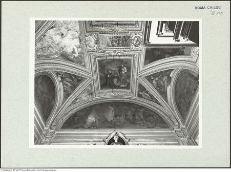 Vorderseite von ICCD [https://www.deutsche-digitale-bibliothek.de/content/lizenzen/rv-ez/] Szenen aus der Vita des heiligen Franz Xaver; Propheten und Sibyllen - Ausschnitt, bh318376_recto. Foto.