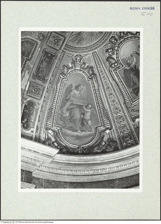 Vorderseite von ICCD [https://www.deutsche-digitale-bibliothek.de/content/lizenzen/rv-ez/] Decke im Inneren des Oratoriums: Szenen aus der Vita des heiligen Franz Xaver; Engel - Apsiskalotte: Engel, bh318380_recto. Foto.