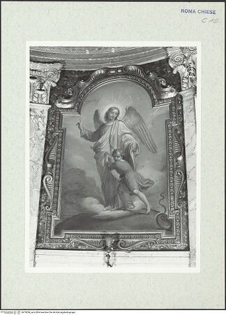 Vorderseite von ICCD [https://www.deutsche-digitale-bibliothek.de/content/lizenzen/rv-ez/] Decke im Inneren des Oratoriums: Szenen aus der Vita des heiligen Franz Xaver; Engel - Apsiskalotte: Engel, bh318386_recto. Foto.