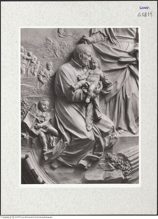 Vorderseite von ICCD [https://www.deutsche-digitale-bibliothek.de/content/lizenzen/rv-ez/] Szenen aus dem Leben des heiligen GaetanoDem heiligen Kajetan erscheint das Jesuskind - Detail: Heiliger Kajetan mit dem Christuskind, bh318737_recto. Foto.