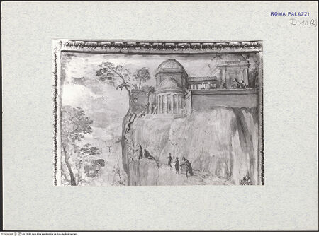 Vorderseite von unbekannt [https://www.deutsche-digitale-bibliothek.de/content/lizenzen/rv-fz/] Die Taten des Herkules und Laubengang mit TierenHerkules am Scheideweg - Detail (links oben), bh319485_recto. Foto.