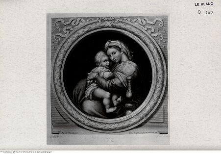 Vorderseite von Landesbildstelle Rheinland [http://creativecommons.org/publicdomain/mark/1.0/] Madonna della Sedia - , bh319917. Foto.