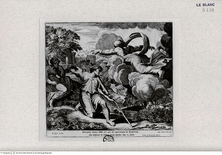 Vorderseite von Landesbildstelle Rheinland [http://creativecommons.org/publicdomain/mark/1.0/] "Imagines Veteris ac Novi Testamenti", Serie der biblischen Geschichten nach der "Bibel Rafaels"Gott erscheint dem Isaak - Bl. 17 - , bh319993. Foto.