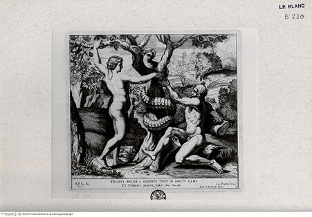 Vorderseite von Landesbildstelle Rheinland [http://creativecommons.org/publicdomain/mark/1.0/] "Imagines Veteris ac Novi Testamenti", Serie der biblischen Geschichten nach der "Bibel Rafaels"Die Erbsünde - Bl. 6 - , bh319997. Foto.