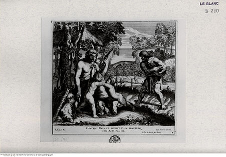 Vorderseite von Landesbildstelle Rheinland [http://creativecommons.org/publicdomain/mark/1.0/] "Imagines Veteris ac Novi Testamenti", Serie der biblischen Geschichten nach der "Bibel Rafaels"Die Arbeiten der ersten Eltern - Bl. 8 - , bh319999. Foto.