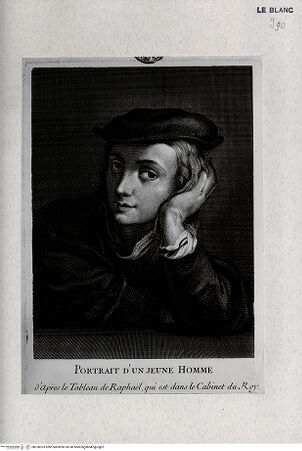 Vorderseite von Landesbildstelle Rheinland [http://creativecommons.org/publicdomain/mark/1.0/] Bildnis einen jungen Mannes; angeblich Raphael - , bh320023. Foto.