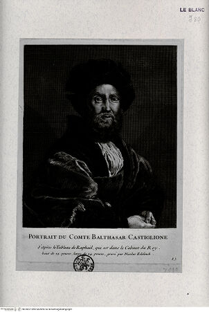 Vorderseite von Landesbildstelle Rheinland [http://creativecommons.org/publicdomain/mark/1.0/] Porträt des Balthasar Castiglione - , bh320027. Foto.