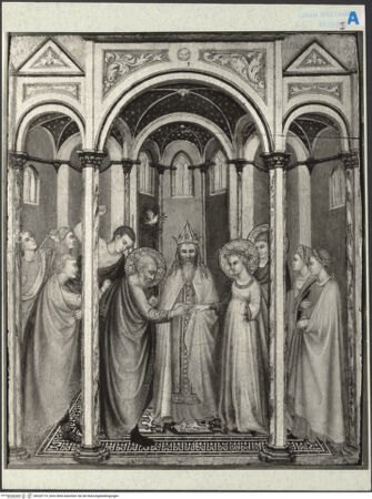 Vorderseite von National Gallery London [https://www.deutsche-digitale-bibliothek.de/content/lizenzen/rv-ez/] Die Hochzeit Marias - , bh320719_recto. Foto.