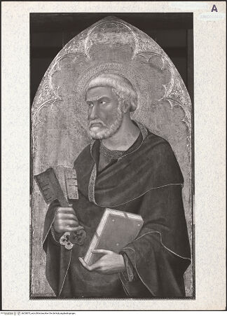 Vorderseite von National Gallery London [https://rightsstatements.org/page/CNE/1.0/] Altarpiece PanelsDer heilige Petrus - , bh320873_recto. Foto.