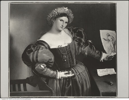 Vorderseite von National Gallery [https://www.deutsche-digitale-bibliothek.de/content/lizenzen/rv-ez/] Bildnis einer von Lucretia inspirierten Dame - Gesamtansicht, bh320957_recto. Foto.