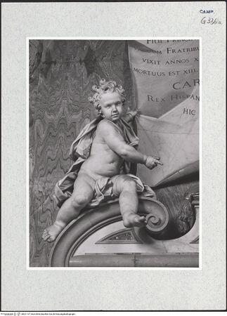 Vorderseite von ICCD [https://www.deutsche-digitale-bibliothek.de/content/lizenzen/rv-ez/] Grabmal des Filippo di Borbone - Detail: Putto (links), bh321137_recto. Foto.