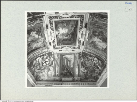 Vorderseite von National Gallery of Art, Washington? [https://www.deutsche-digitale-bibliothek.de/content/lizenzen/rv-ez/] Dekorationsprogramm mit Personifikationen, Wappen und Landschaften mit heiligen Eremiten - Teilansicht, bh321415_recto. Foto: Hutzel, Max.