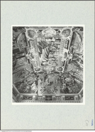 Vorderseite von Getty Research Institute [https://www.deutsche-digitale-bibliothek.de/content/lizenzen/rv-ez/] Szenen aus dem Alten Testament, Wappen und Personifikationen - Teilansicht, bh321418_recto. Foto: Hutzel, Max.