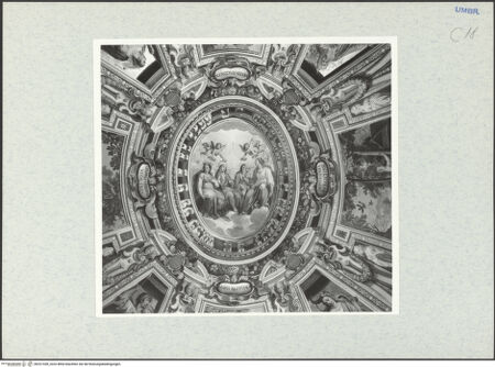 Vorderseite von Getty Research Institute [https://www.deutsche-digitale-bibliothek.de/content/lizenzen/rv-ez/] llusionistische Deckenmalerei mit Szenen aus dem Leben heiliger Eremitinnen und PersonifikationenDie heiligen Dymphna, Maria von Ägypten, Maria Magdalena und Sophronia - Gesamtansicht, bh321428_recto. Foto: Hutzel, Max.