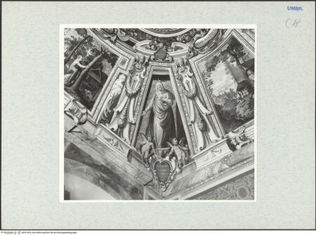 Vorderseite von Getty Research Institute? [https://www.deutsche-digitale-bibliothek.de/content/lizenzen/rv-ez/] llusionistische Deckenmalerei mit Szenen aus dem Leben heiliger Eremitinnen und PersonifikationenPaupertas - Gesamtansicht, bh321429_recto. Foto: Hutzel, Max.