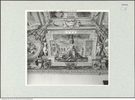 Vorderseite von National Gallery of Art, Washington? [https://www.deutsche-digitale-bibliothek.de/content/lizenzen/rv-ez/] Deckendekoration mit allegorischen Figuren und PuttiLitterae-Allegorie der Literatur - Gesamtansicht, bh321433_recto. Foto: Hutzel, Max.