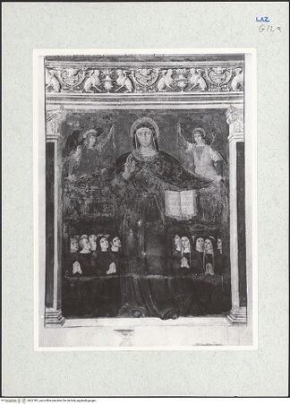 Vorderseite von Getty Research Institute [https://www.deutsche-digitale-bibliothek.de/content/lizenzen/rv-ez/] Die heilige Monika beschützt Gläubige mit ihrem Mantel - Gesamtansicht, bh321501_recto. Foto: Hutzel, Max.