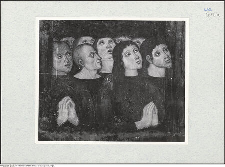 Vorderseite von Getty Research Institute [https://www.deutsche-digitale-bibliothek.de/content/lizenzen/rv-ez/] Die heilige Monika beschützt Gläubige mit ihrem Mantel - Detail: Gläubige, bh321503_recto. Foto: Hutzel, Max.