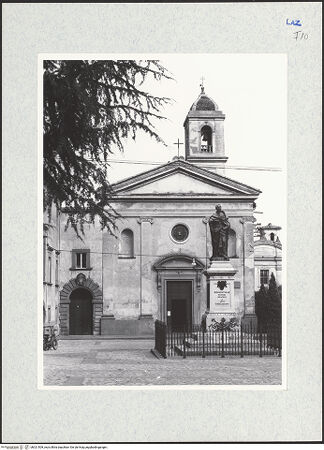 Vorderseite von Getty Research Institute [https://www.deutsche-digitale-bibliothek.de/content/lizenzen/rv-ez/] Sant'AgostinoSant'AgostinoWestfassade - Ansicht von Westen, bh321509_recto. Foto: Hutzel, Max.