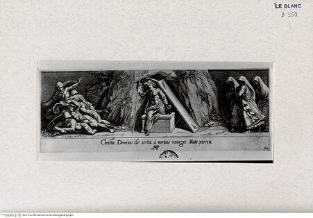 Vorderseite von Landesbildstelle Rheinland [http://creativecommons.org/publicdomain/mark/1.0/] "La Sacra Genesi" - Stichserie nach den Loggien des VatikanAuferstehung Christi - Bl. 64 - , bh321576. Foto.