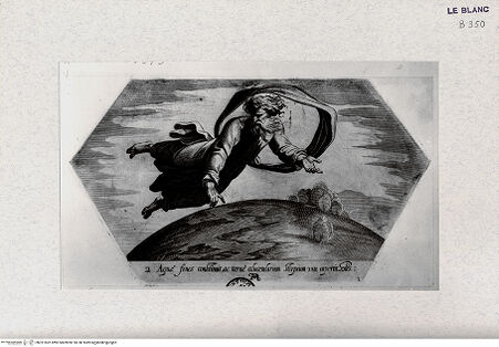 Vorderseite von Landesbildstelle Rheinland [http://creativecommons.org/publicdomain/mark/1.0/] "La Sacra Genesi" - Stichserie nach den Loggien des VatikanDie Trennung von Wasser und Land - Bl. 2 - , bh321602. Foto.