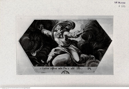 Vorderseite von Landesbildstelle Rheinland [http://creativecommons.org/publicdomain/mark/1.0/] "La Sacra Genesi" - Stichserie nach den Loggien des VatikanTrennung von Licht und Finsternis - Bl. 1 - , bh321609. Foto.