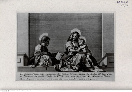 Vorderseite von Landesbildstelle Rheinland [http://creativecommons.org/publicdomain/mark/1.0/] Madonna del Sacco - , bh321636. Foto.