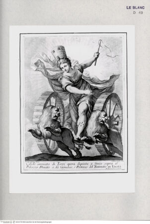 Vorderseite von Gabinetto Nazionale delle Stampe [http://creativecommons.org/publicdomain/mark/1.0/] Cibeles auf dem Wagen - , bh322755. Foto.