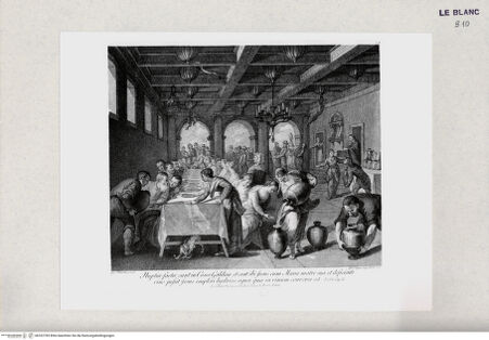 Vorderseite von Gabinetto Nazionale delle Stampe [http://creativecommons.org/publicdomain/mark/1.0/] Die Hochzeit zu Kana (aus der Serie von 11 Blätter 'Scuola Italica Picturae') - , bh322769. Foto.