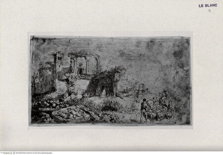 Vorderseite von Landesbildstelle Rheinland [http://creativecommons.org/publicdomain/mark/1.0/] Landschaft mit Ruinen und einer Schafherde - , bh322850. Foto.