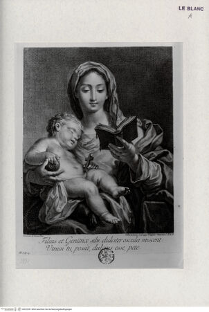 Vorderseite von Landesbildstelle Rheinland [http://creativecommons.org/publicdomain/mark/1.0/] Lesende Madonna mit dem schlafenden Kind - , bh322851. Foto.
