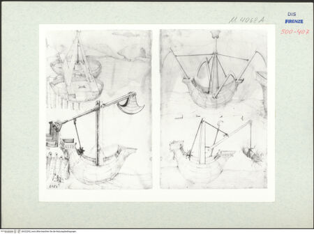 Vorderseite von Sopr. BAS FI [https://www.deutsche-digitale-bibliothek.de/content/lizenzen/rv-ez/] Vorrichtungen, um feindliche Schiffe zu versenken - , bh323292_recto. Foto.