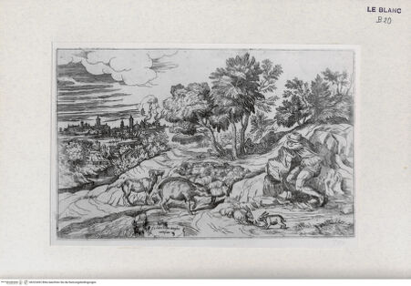 Vorderseite von Landesbildstelle Rheinland [http://creativecommons.org/publicdomain/mark/1.0/] Folge 'Opera selectiora ...'; 53 Blätter nach Werken Tizians und VeronesesLandschaft mit Hirten - , bh323492. Foto.